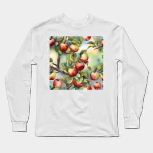 Apple Tree Day - January 6 - Watercolor & Pen Long Sleeve T-Shirt